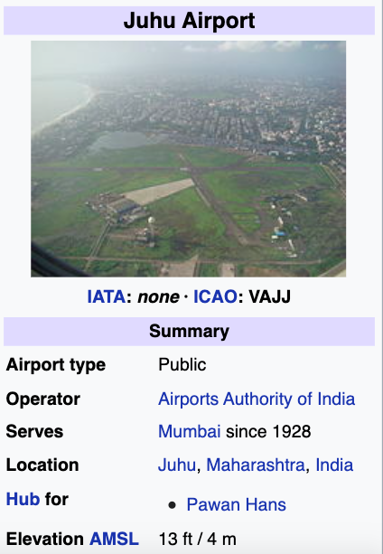 Which is the First Airport in India?