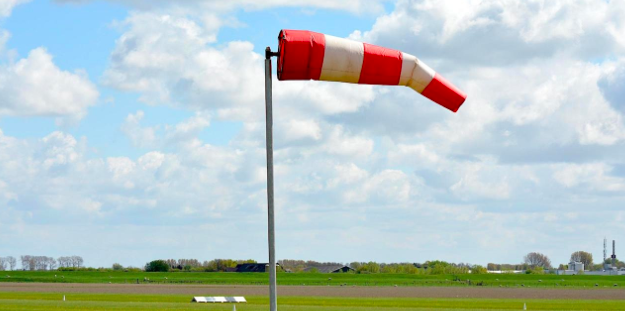 How is wind measured at the airport